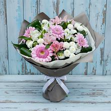 Букет цветов из:  Герберы, Альстромерии и Хризантемы в Нижнеподкумском