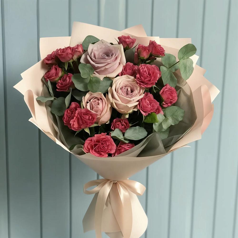 Букет цветов из: Гвоздики и Розы в Нижнеподкумском