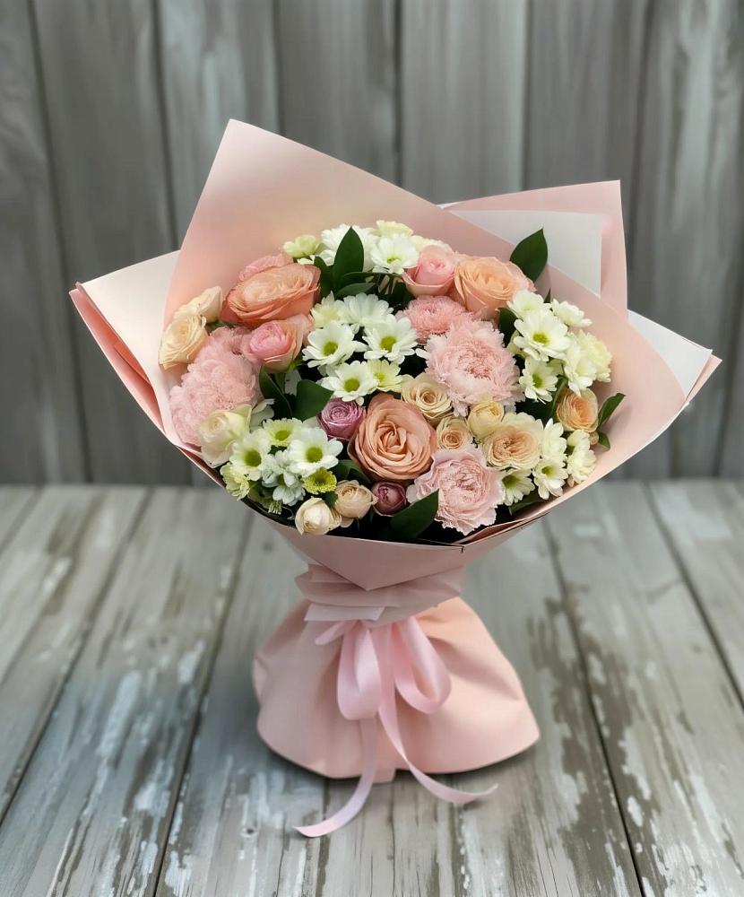 Букет цветов из: Гвоздики, Розы и Хризантемы в Нижнеподкумском