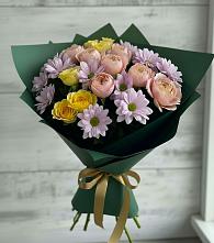 Букет цветов из:  Хризантемы и Розы в Нижнеподкумском