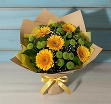 Букет цветов из:  Герберы и Хризантемы в Нижнеподкумском