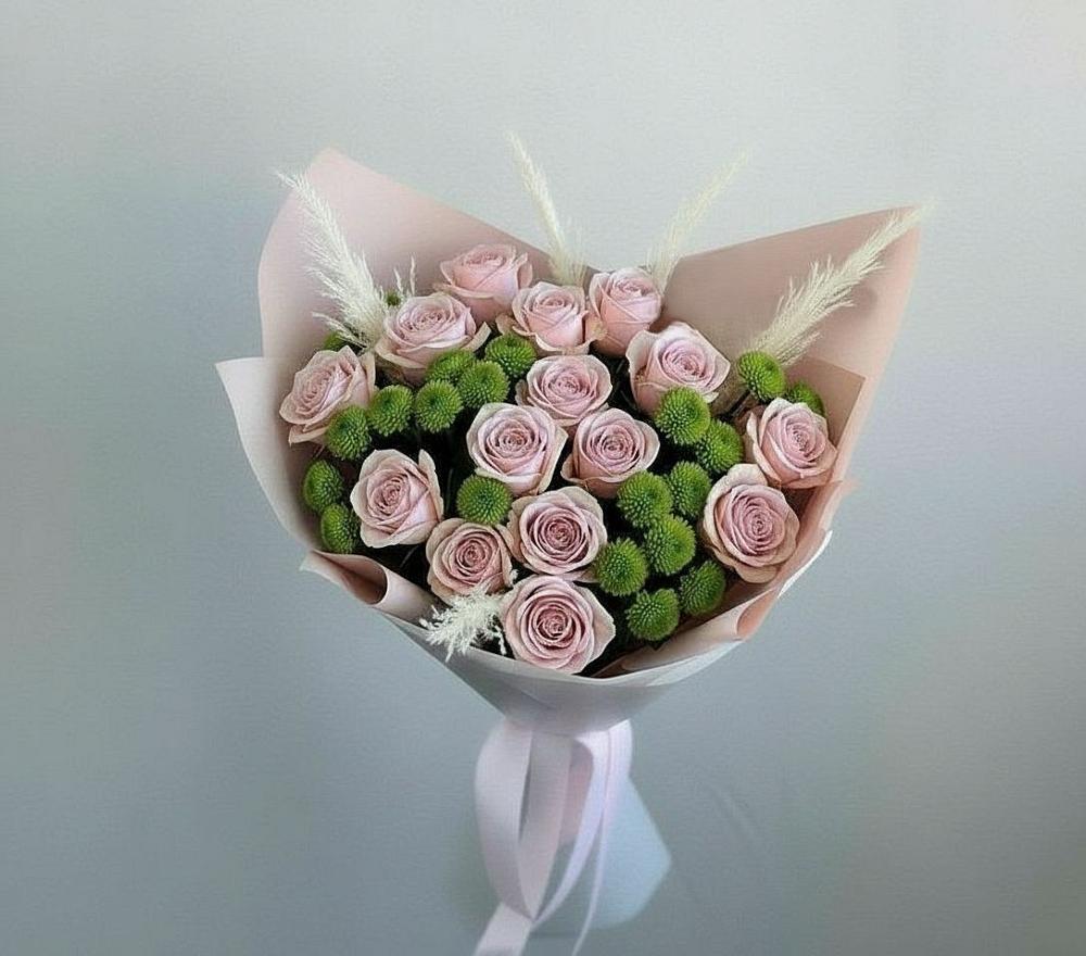 Букет цветов из: Розы и Хризантемы в Нижнеподкумском