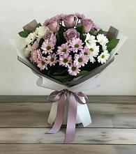 Букет цветов из:  Хризантемы и Розы #REPLACE_PRED# Нижнеподкумском