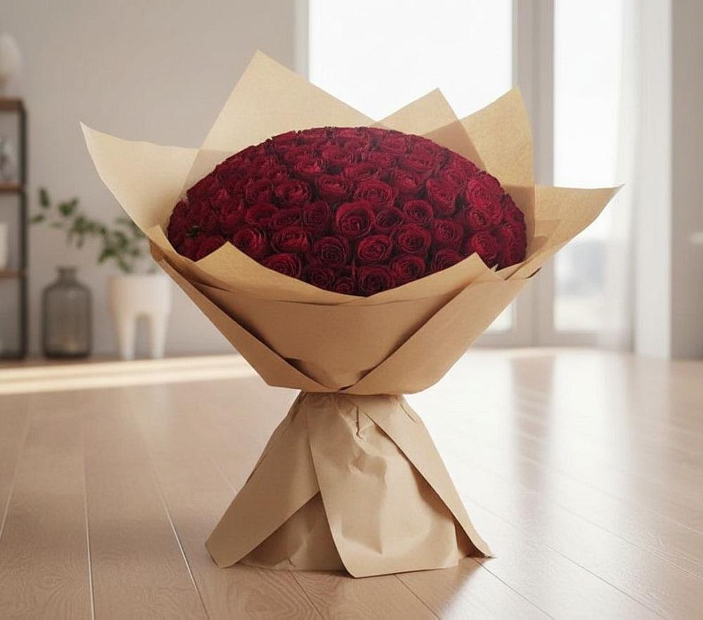 Букет 101 Красная роза в Нижнеподкумском