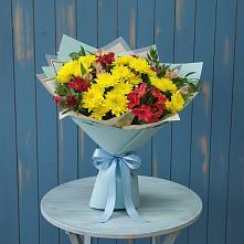 Букет цветов из:  Альстромерии и Хризантемы в Нижнеподкумском