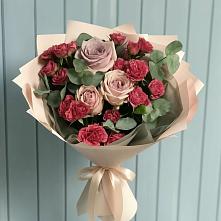 Букет цветов из:  Гвоздики и Розы в Нижнеподкумском