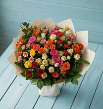 Букет Микс из разноцветных кустовых роз #REPLACE_PRED# Нижнеподкумском